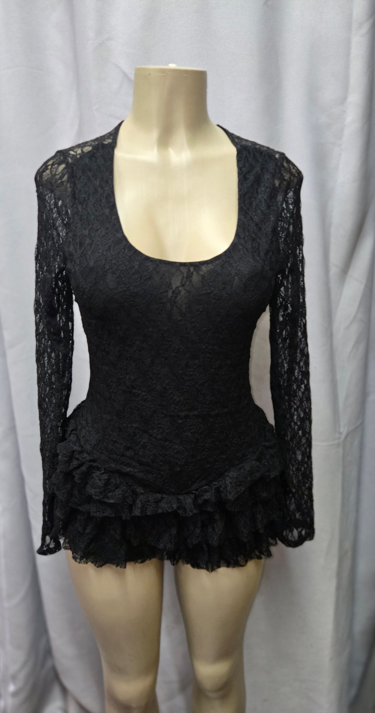 "I'm What You Need" Long Sleeve Cutout Back Ruffled Romper.