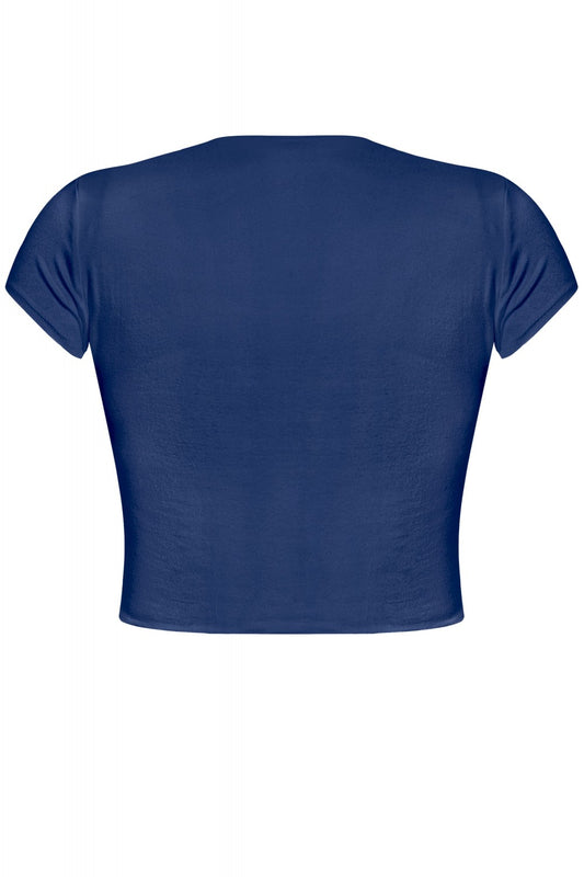 "Too Cute To Handle" Short Sleeve Round Neck Solid BasicCrop Top.