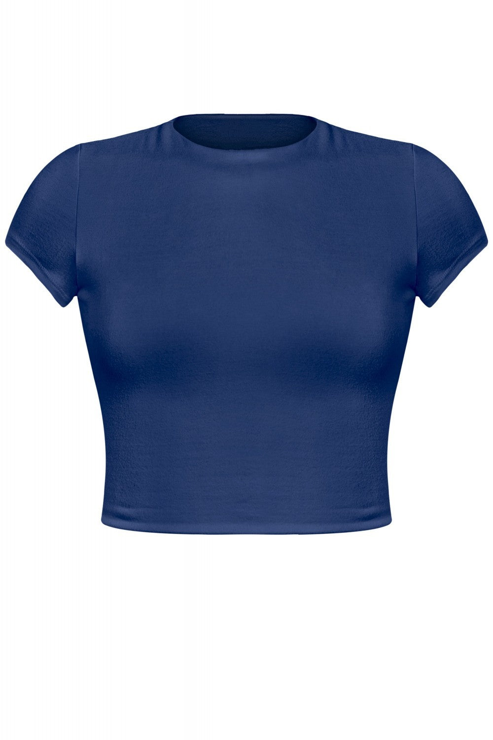 "Too Cute To Handle" Short Sleeve Round Neck Solid BasicCrop Top.