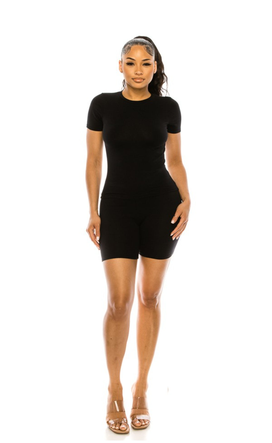 "Just Lounging" Plus Size Cotton Biker Shorts Set.