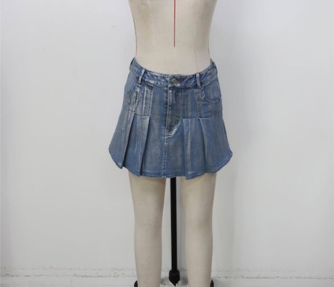 "Class Is In Session" Pleated Mini Skirt.