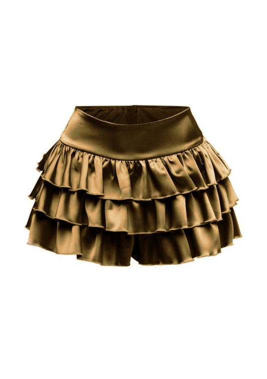 "Zoe" Plus Size Ruffled Mini Shorts.