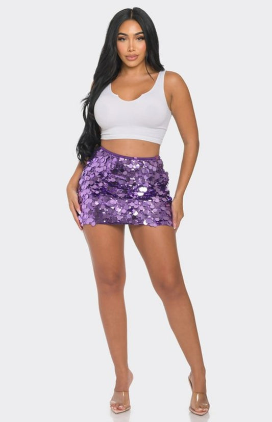 "The Time Is Now" Sequin Mini Skirt.