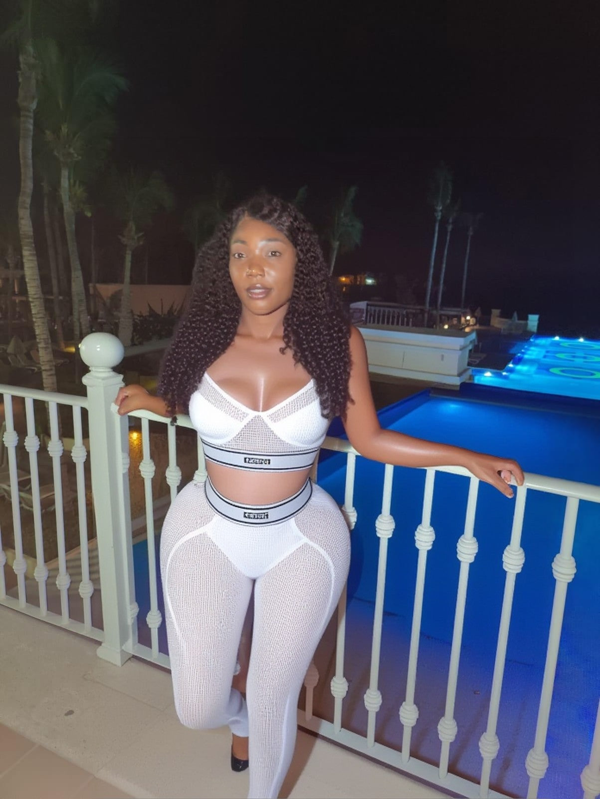 "In My Prime" Popcorn Mesh Bralette & Leggings Set.