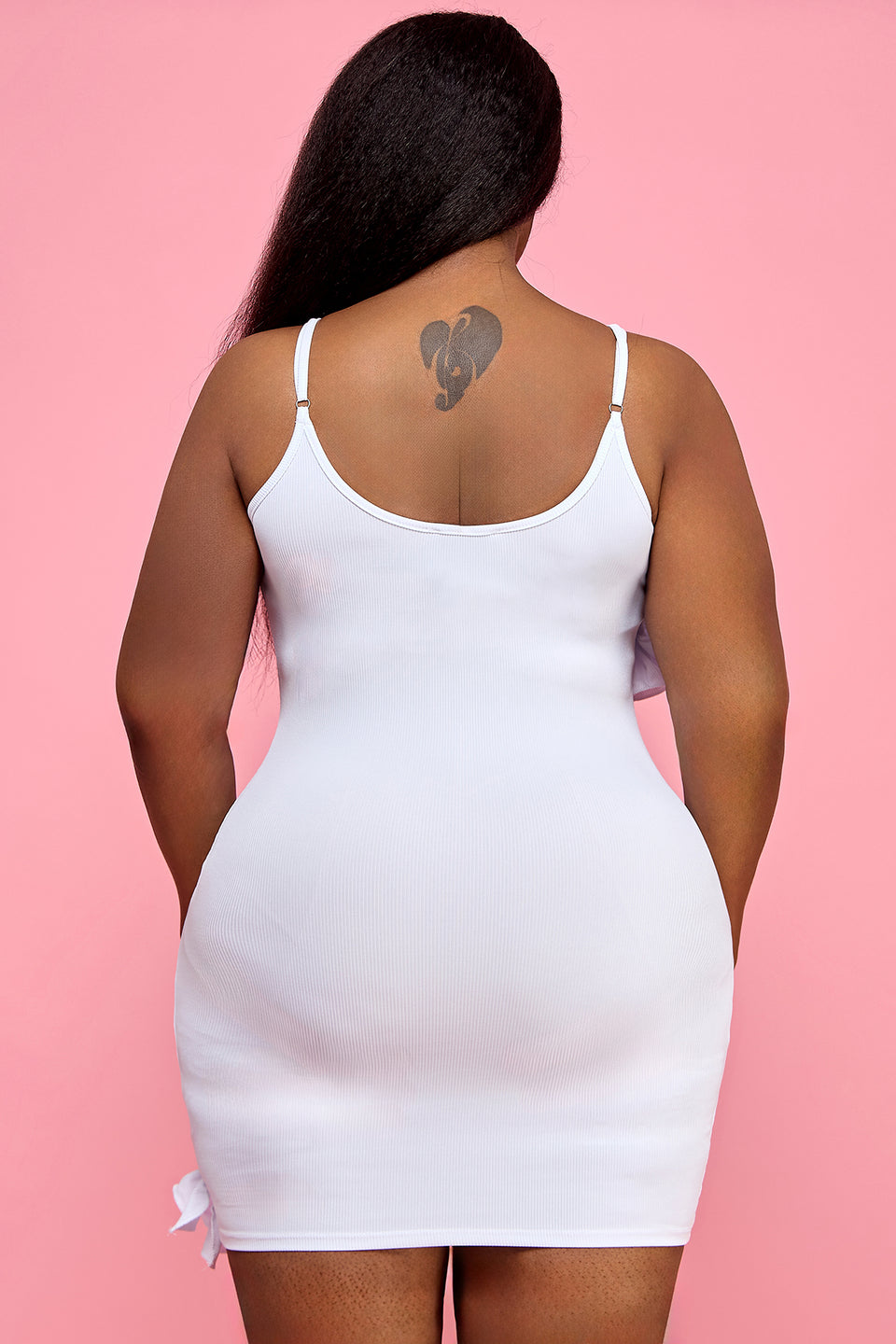 "The Main Star" Plus Size Spaghetti Strap Zigzag Rose Dress.