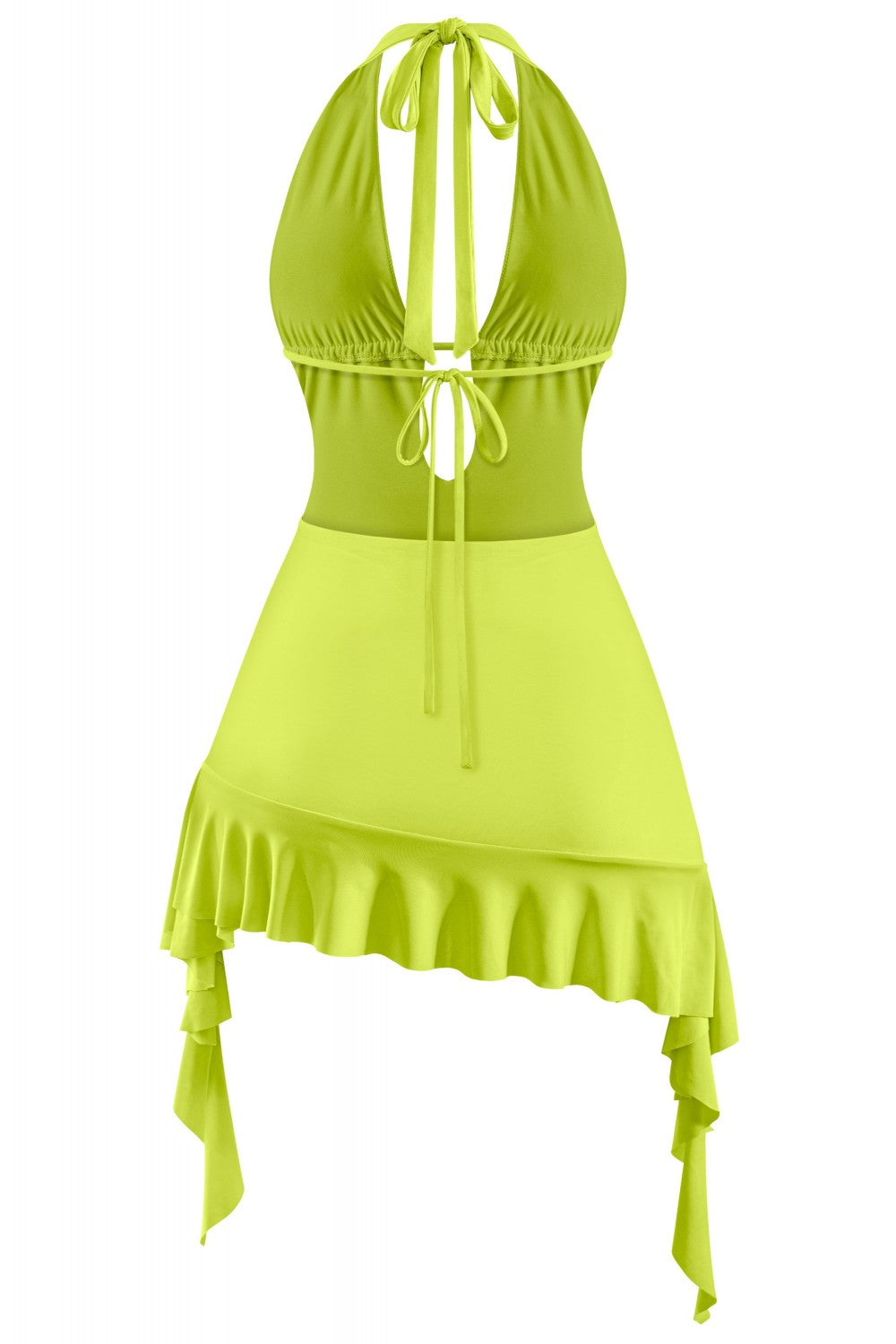 "In Your Dreams" Sleevless Halter Ruffled Mini Dress.