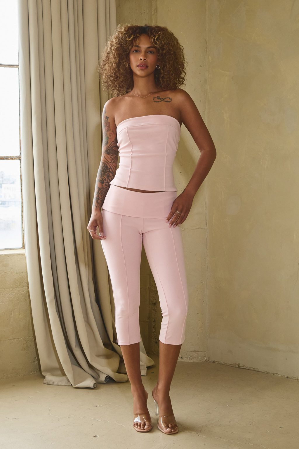 "Pinky Promise" Tube Top & Capri Set.