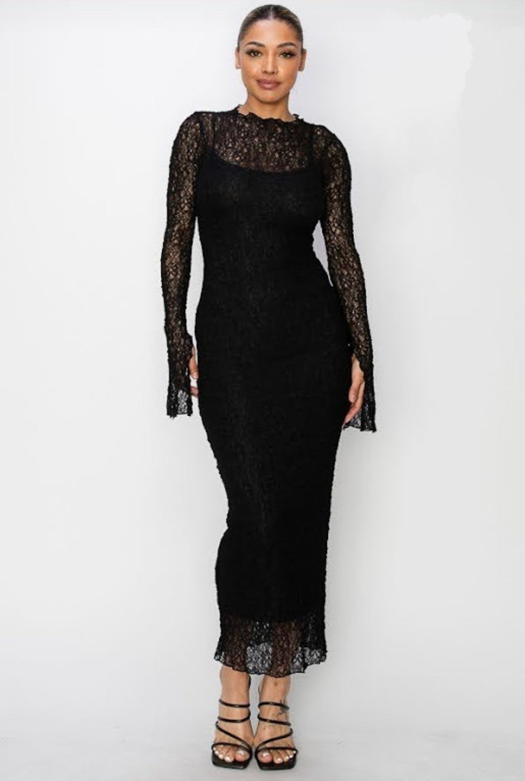 "Bossa Nova" Long Sleeve Midi Dress