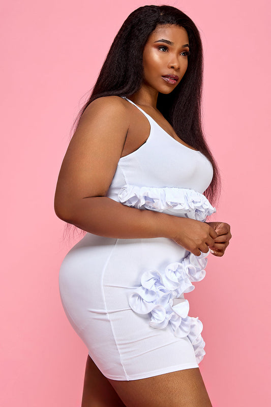 "The Main Star" Plus Size Spaghetti Strap Zigzag Rose Dress.