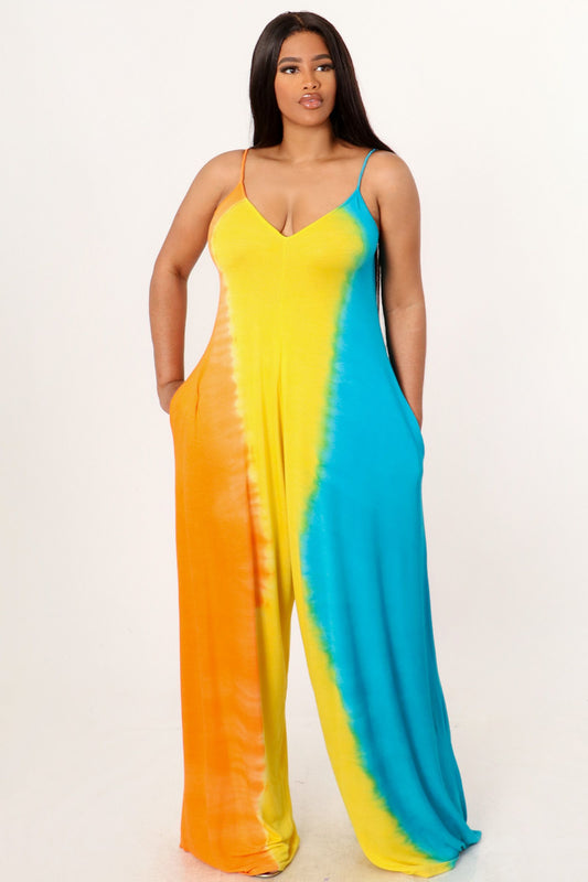 "Sunrise" Flowy Jumpsuit With Pockets.