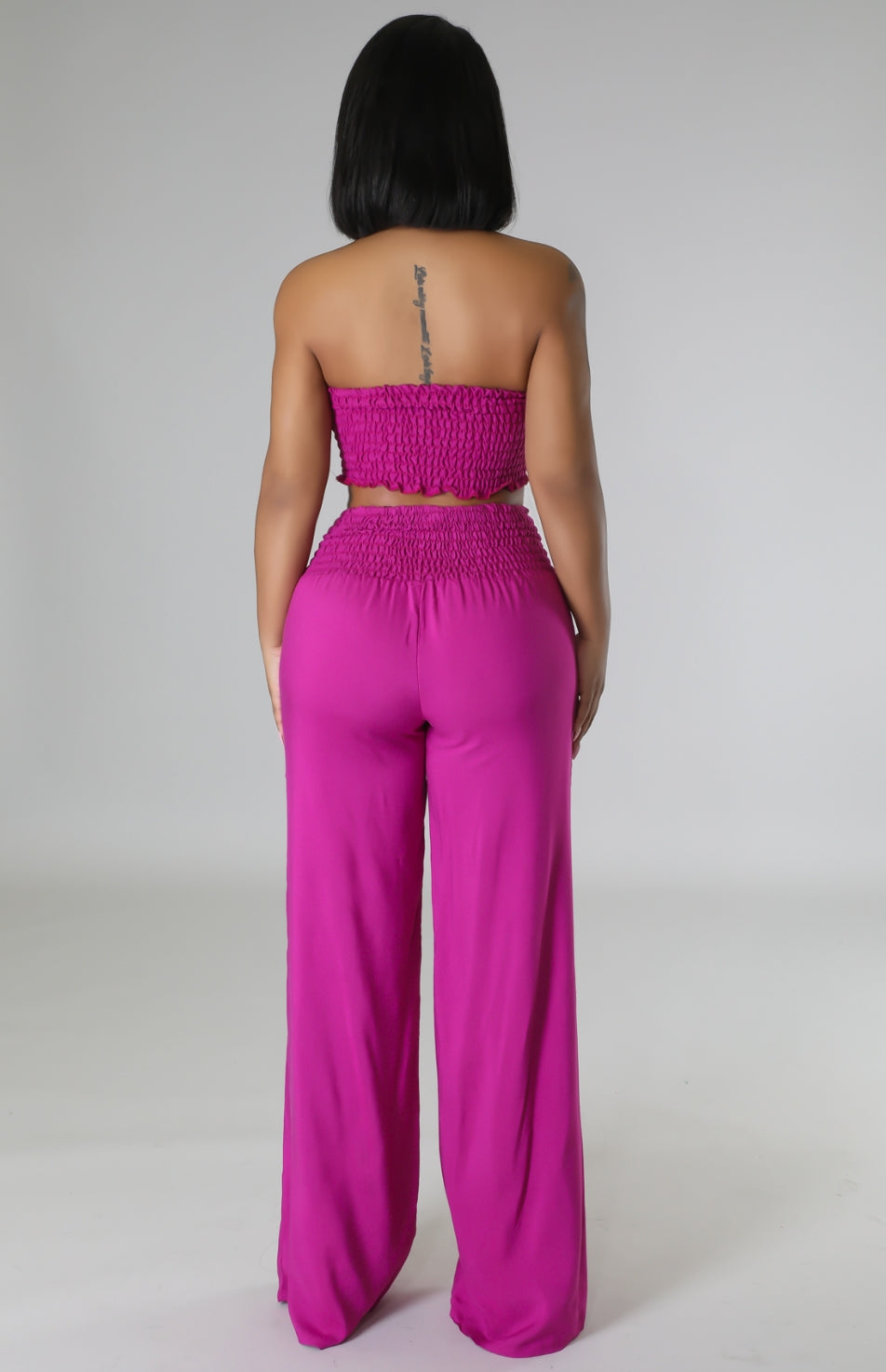 "Tropicana Resort" Trim Tube Top & Pants Set.