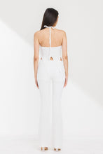 Load image into Gallery viewer, &quot;Yes Hi This Is She&quot; Soft Wrinkle Halter Butterfly Top And Bell Bottom Pants Set.

