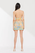Load image into Gallery viewer, &quot;My Way&quot;Swirl Halter Wavy Mesh Top And Low Rise Mini Skirt Set.
