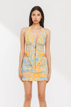 Load image into Gallery viewer, &quot;My Way&quot;Swirl Halter Wavy Mesh Top And Low Rise Mini Skirt Set.

