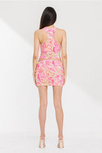 Load image into Gallery viewer, &quot;I Just Wanna Love You&quot; Swirl Ruched Tank Mesh Top &amp; Low Rise Mini Skirt Set.
