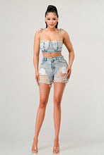 Load image into Gallery viewer, ATHINA No strings attached distressed denim set
