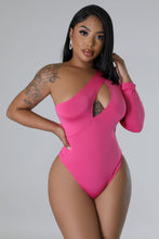 Load image into Gallery viewer, &quot;Paint The Town Pink&quot; One Shoulder Bodysuit &amp; High Waist Pants Set. 
