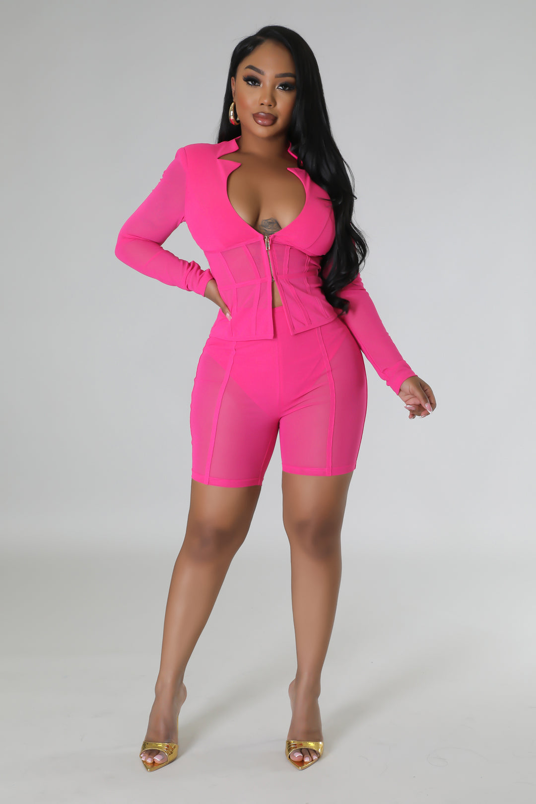 "Barbie Dreams" Long Sleeve Top & High Waisted Shorts Set.