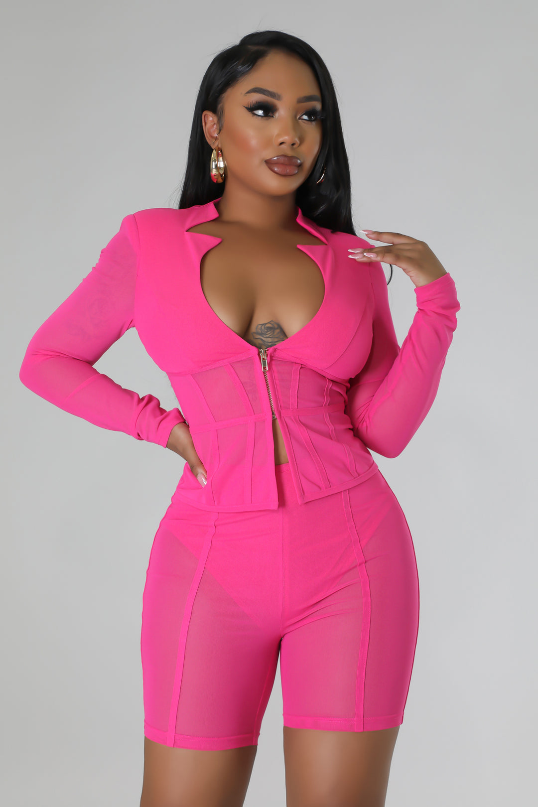 "Barbie Dreams" Long Sleeve Top & High Waisted Shorts Set.