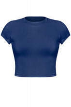 Load image into Gallery viewer, &quot;Too Cute To Handle&quot; Short Sleeve Round Neck Solid BasicCrop Top.
