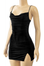 Load image into Gallery viewer, &quot;The Baddie Way&quot; Side Slit Cami Mini Dress.
