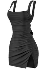 Load image into Gallery viewer, &quot;Raise The Bar&quot; Sleeveless Open Back Slip Mini Dress With Side Slit.
