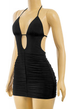 Load image into Gallery viewer, &quot;Dangerously Charming&quot; Halter Deep Plunge Open Back Mini Dress. 
