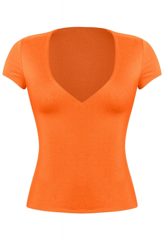 "Sweeter Than Any Other" Short Sleeve V-Neck Solid Basic Top. 