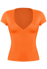 Load image into Gallery viewer, &quot;Sweeter Than Any Other&quot; Short Sleeve V-Neck Solid Basic Top. 
