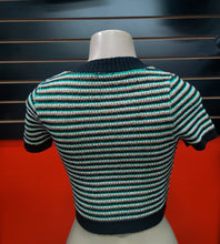 Load image into Gallery viewer, &quot;Head In The Clouds&quot; Knitted Short Sleeve Crop Top.
