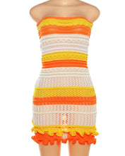Load image into Gallery viewer, &quot;Island Vibes Only&quot; Multi Color Crochet Tube Top Dress.
