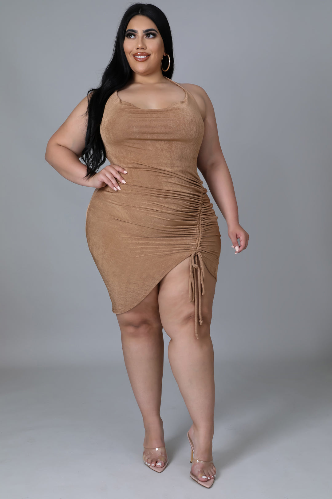 "Date Night" Plus Size Halter Mini Dress. 