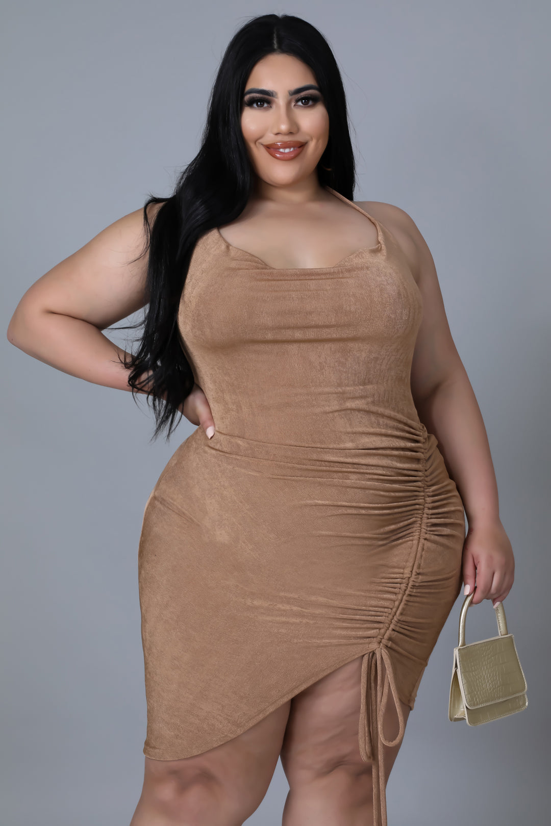 "Date Night" Plus Size Halter Mini Dress. 