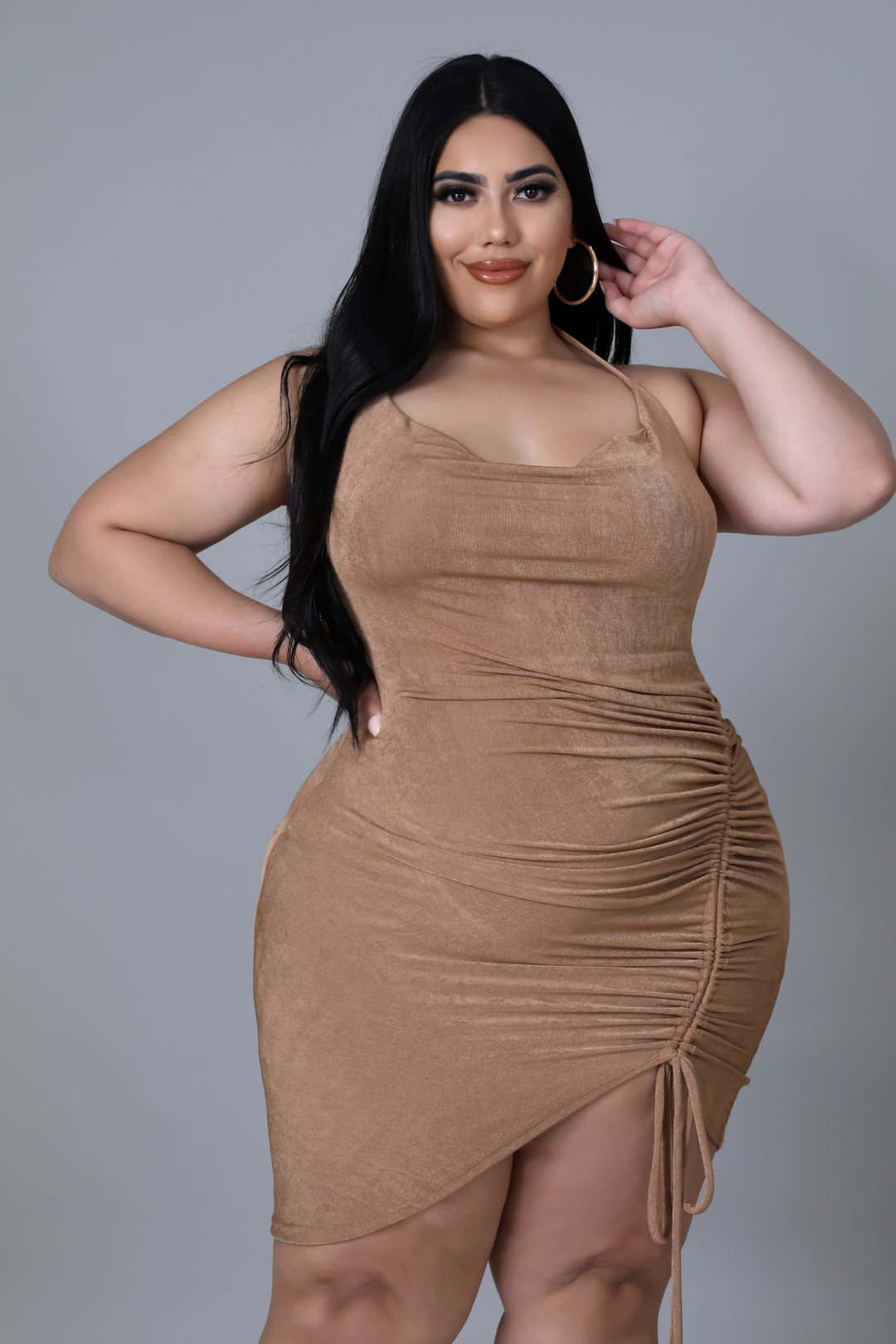 "Date Night" Plus Size Halter Mini Dress. 