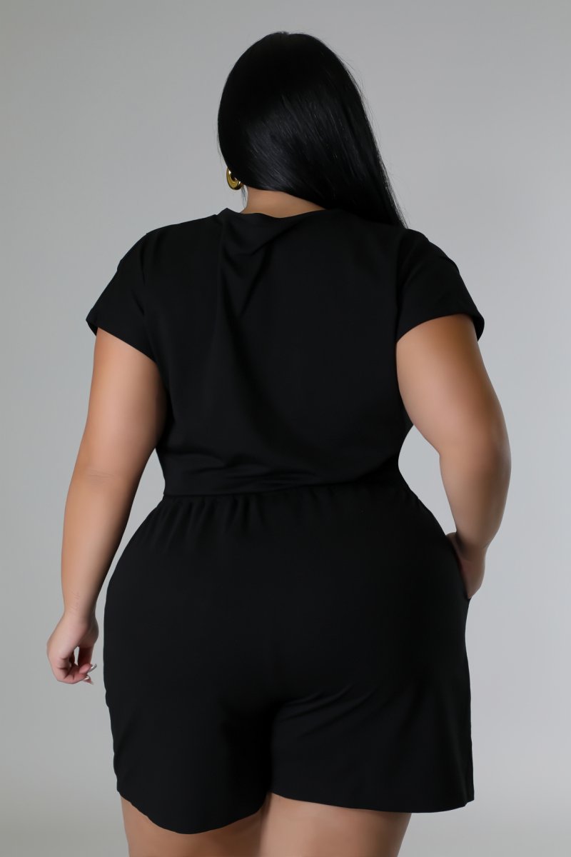 "Wish Granted" Plus Size Cropped Tee & Stretch Short Set. 