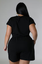 Load image into Gallery viewer, &quot;Wish Granted&quot; Plus Size Cropped Tee &amp; Stretch Short Set. 
