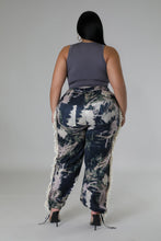 Load image into Gallery viewer, &quot;Just Like That&quot; Plus Size Printed Fringe Side High Waisted Pants.
