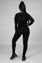 Load image into Gallery viewer, &quot;Chasing Dreams&quot; Long Sleeve Zipper Front Hooded Jacket &amp; High Waist Legging Set.
