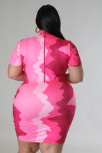 Load image into Gallery viewer, &quot;Pretty Privilege&quot; Plus Size Short Sleeve Ruched Drawstring Mini Dress. 
