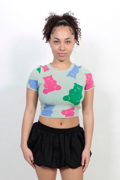 "Yummy Gummy" Knitted Sweater Crop Top.