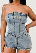 Load image into Gallery viewer, &quot;Cowgirl Dreams&quot; Washed Denim Short Set. 
