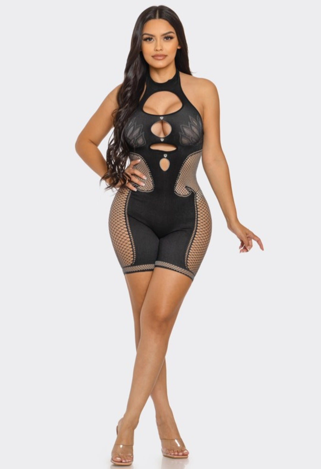 "Love On Me" Halter Neck Seamless Romper.