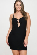 Load image into Gallery viewer, &quot;Apply The Pressure&quot; Plus Size Cut Out Front Bodycon Mini Dress.
