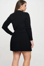 Load image into Gallery viewer, &quot;Good &amp; Plenty&quot; Plus Size Pleated Mini Skort &amp; Long Sleeve Top Set. 
