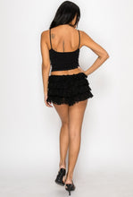 Load image into Gallery viewer, &quot;Forever In Love&quot; Ruffled Lace Low Rise Mini Shorts. 
