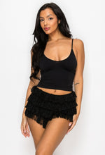 Load image into Gallery viewer, &quot;Forever In Love&quot; Ruffled Lace Low Rise Mini Shorts. 
