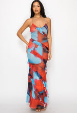 Load image into Gallery viewer, &quot;Style &amp; Grace&quot; Ruffle Detailed Criss Cross Open Back Maxi Dress. 
