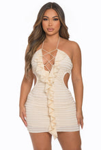 Load image into Gallery viewer, &quot;Better Than The Rest&quot; Ruffled Side Cutout Bodycon Mini Dress.
