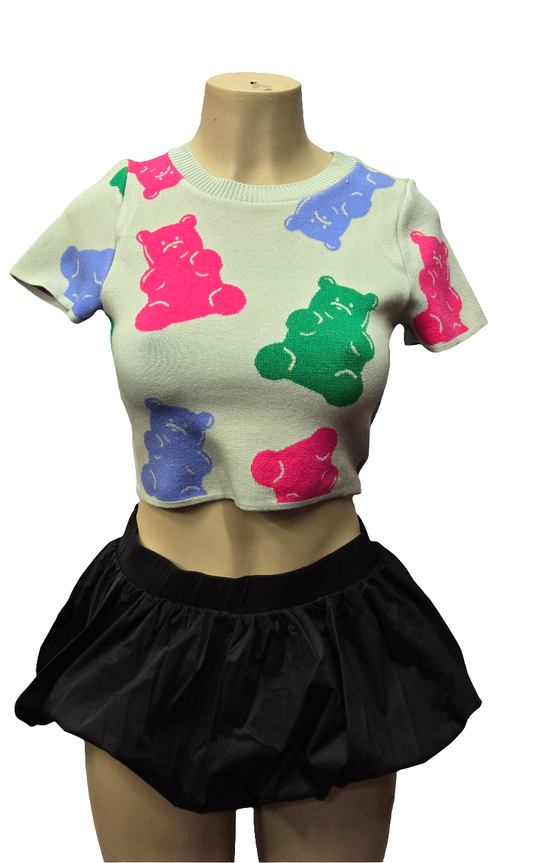 "Yummy Gummy" Knitted Sweater Crop Top.