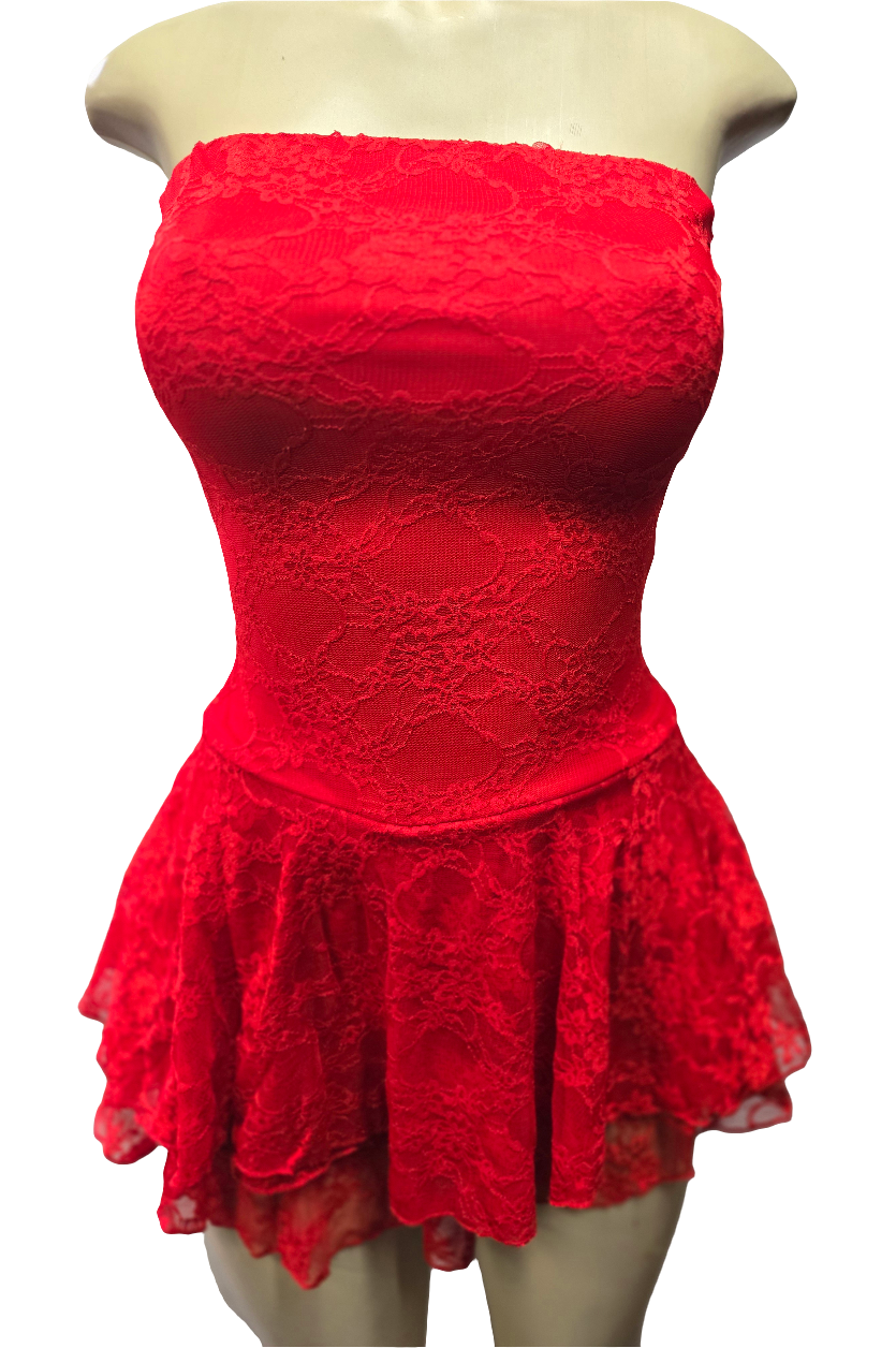 "Your All I Need" Lace Tuabe Top Mini Dress.